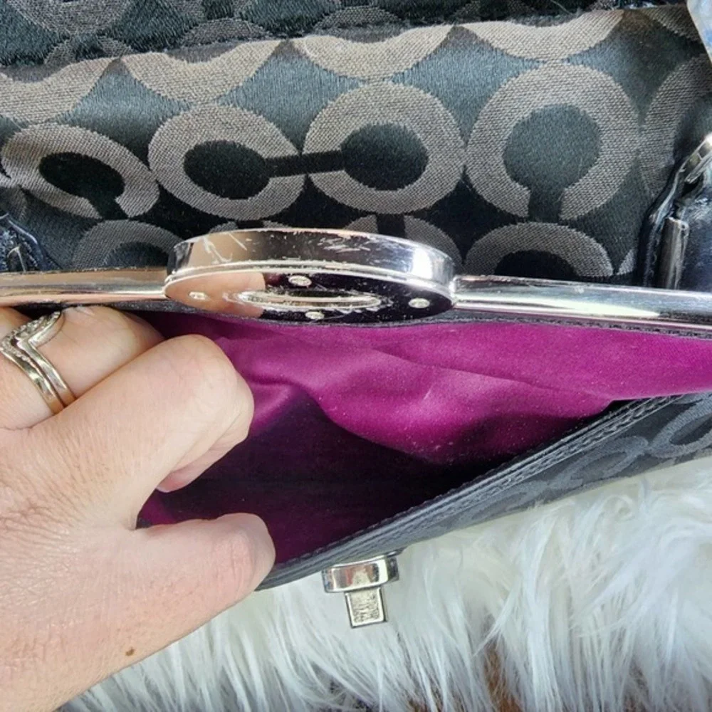 Coach Madison Op Art Black Madeline Satchel
